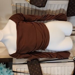 Fashion Nova brand cropped long sleeve shirt